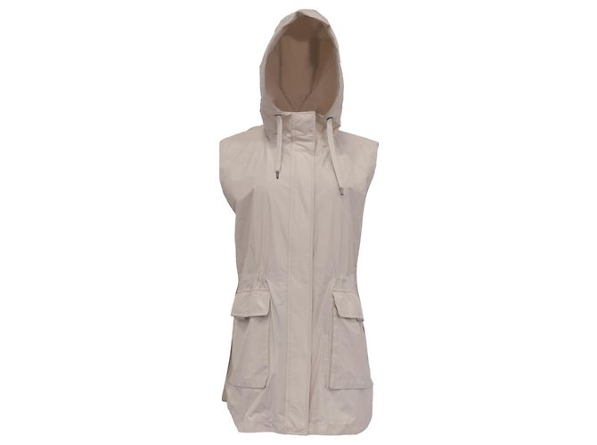 Chaleco largo con capucha Brunello Cucinelli en beige Poliéster