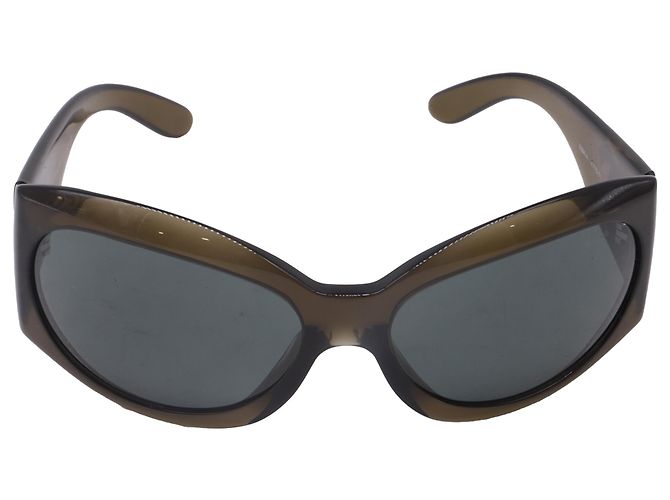 Timeless Occhiali da sole Chanel Interlocking C 5084H in acetato oliva Marrone Rosso