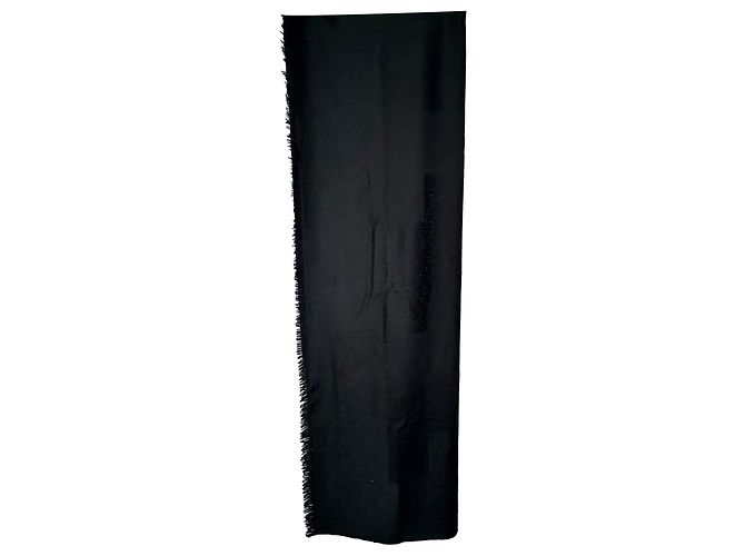Sciarpa Hermès con accento logo H in cashmere nero