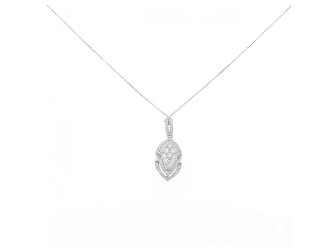 Autre Marque Colar de ouro branco e diamantes Au750
