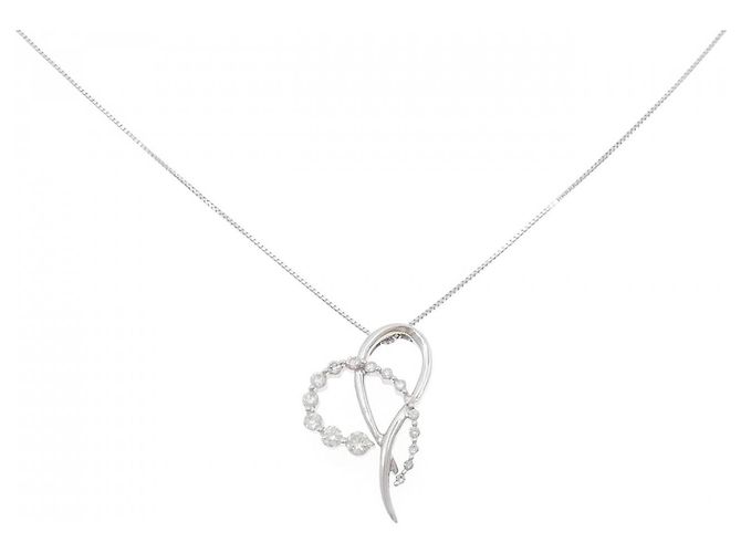 Autre Marque Collar de oro blanco y diamantes Au750 Plata