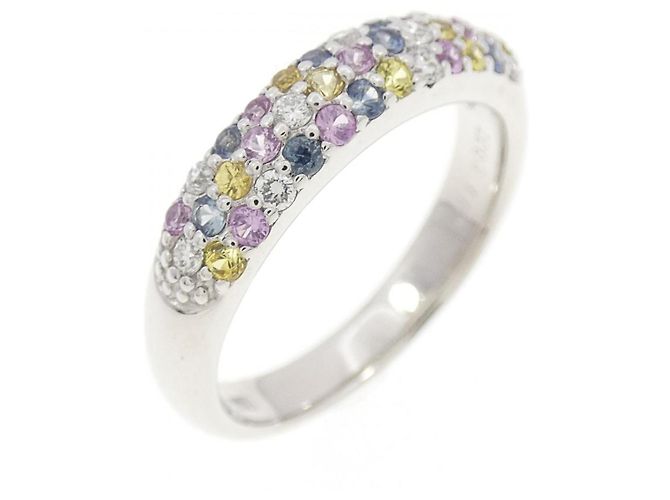 Autre Marque Anello Ponte Vecchio Piccolini Au750 con Zaffiro e Diamante Argento