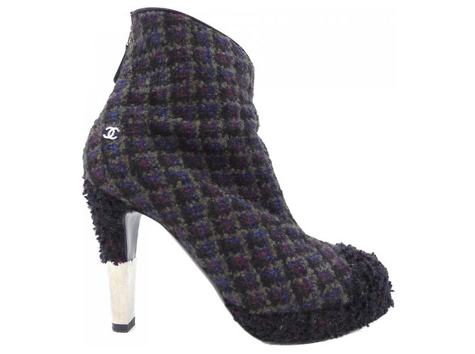 Timeless Botas Chanel G27463 Castaño Negro Azul