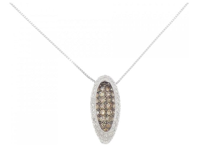 Autre Marque Collana in oro bianco Au750 e oro nero con diamanti Argento