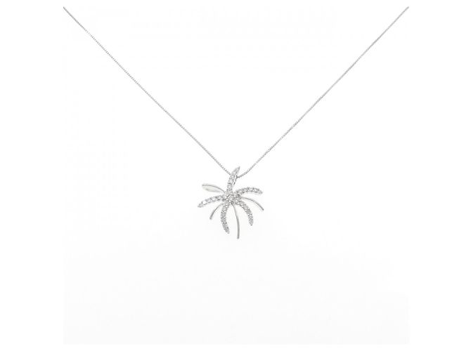 Autre Marque Collar de oro blanco Au750 y diamantes Plata