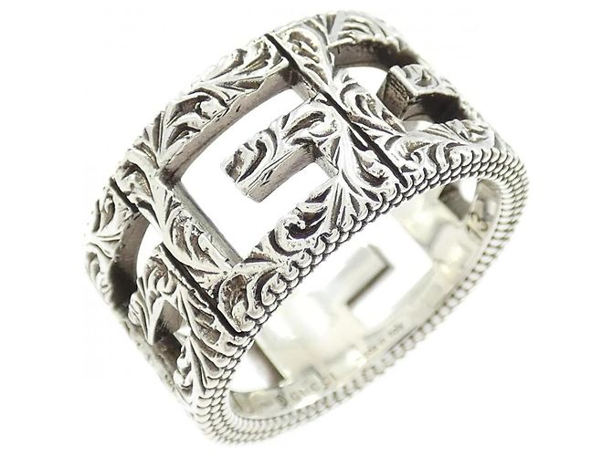 Anello Square G Band di Gucci Argento
