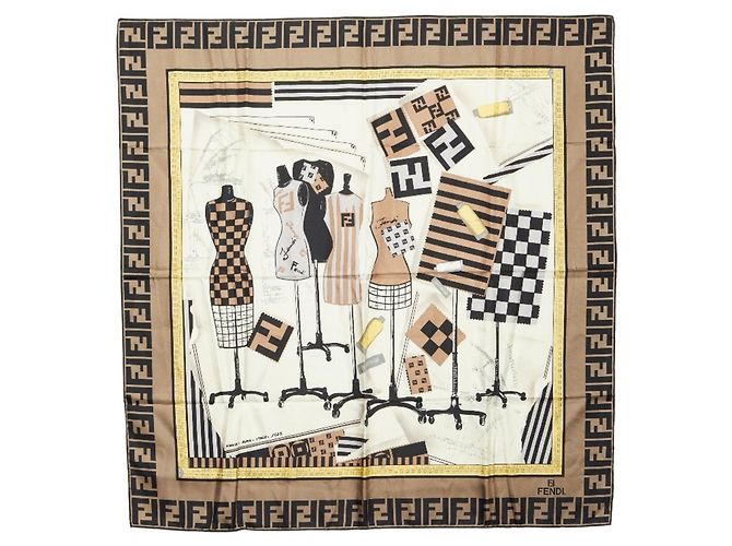 Sciarpa Fendi Zucca Torso Motif Multicolore