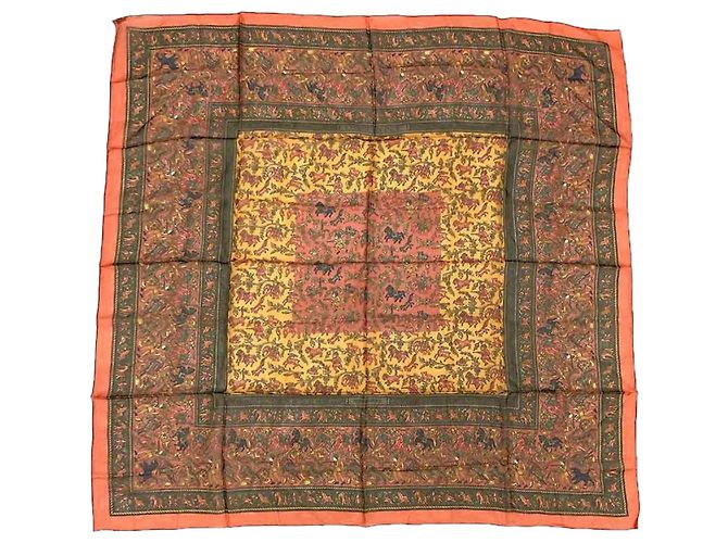 Hermès Sciarpa Chasse en Inde Hermes Arancione 