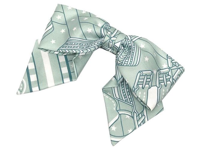 Hermès Barrette in seta verde Hermes