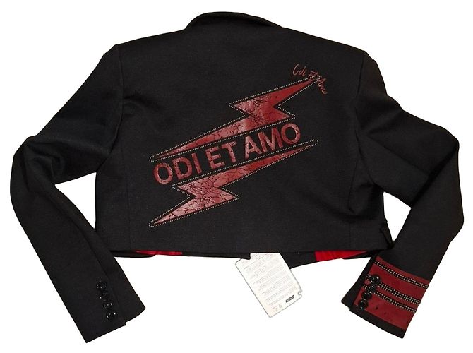 Autre Marque Blazer Jacke Odi Et Amo Neu mit Etikett Rot Grau
