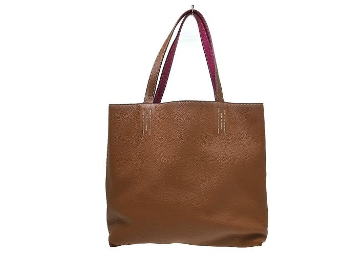 Hermès Hermes Double Sens Tote Clemence 36 Braun Leder