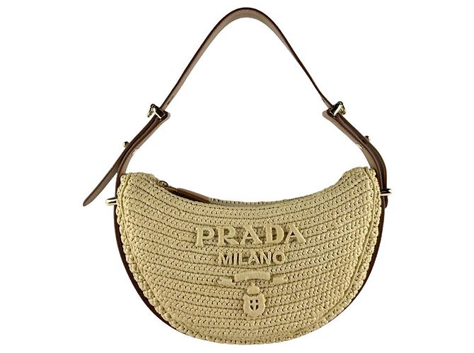Bolsa Prada em couro marrom e viscose