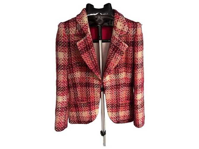 Emanuel Ungaro Paris Tweed-Blazer Pink Rot Roh