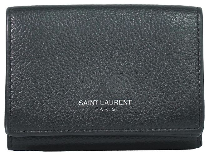 Saint Laurent Compact Matelasse Leather Black