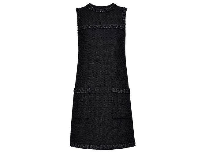 Chanel Paris ROME Tweed-Kleid Schwarz