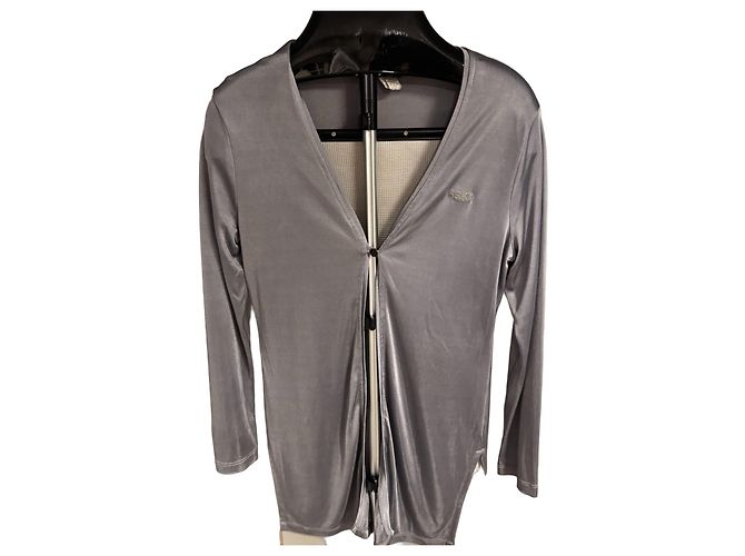 Fendi Grauer V-Ausschnitt Cardigan