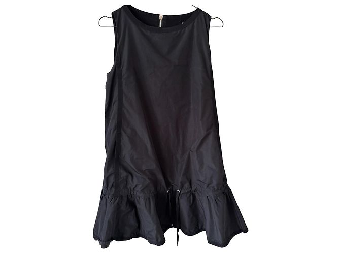 Moncler Ärmelloses Nylon Minikleid Schwarz