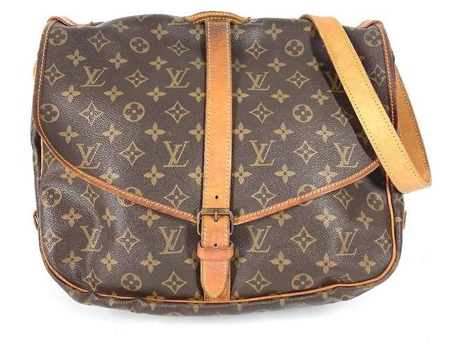 Bolso Louis Vuitton Monogram Saumur 35 Castaño