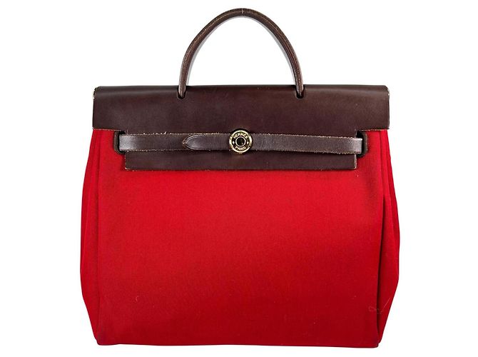 Hermès HERMES Herbag Ad PM Backpack Brown Red