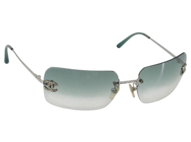 Gafas de sol CHANEL COCO Mark metal Verde CC Auth 188886