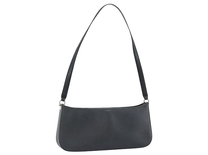 Borsa a tracolla Salvatore Ferragamo Gancini in pelle nera e argento Auth ka4963 Nero
