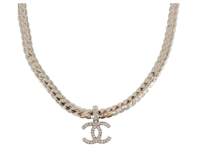 CHANEL Halskette Metall Gold Tone CC Auth ka4882SAM