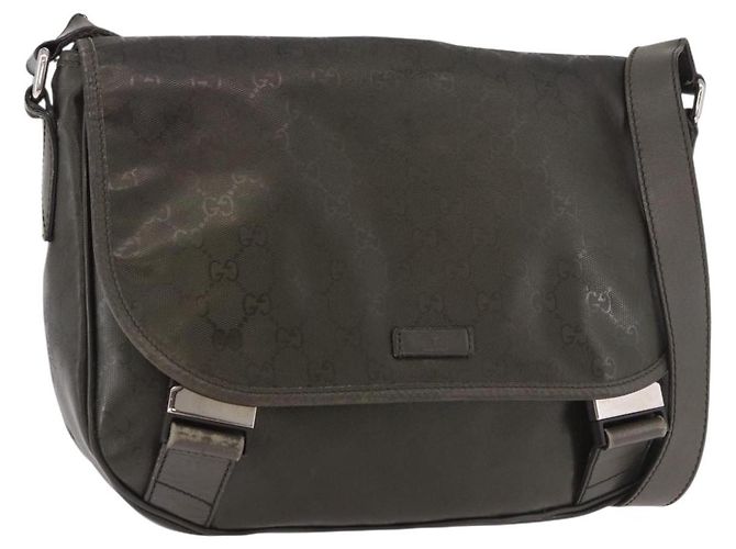 Borsa a tracolla GUCCI GG Implementation PVC Khaki Silver 201732 Auth BA13574 Argento Cachi