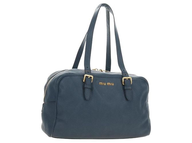 Borsa a Spalla Miu Miu in Pelle Blu Navy e Oro Auth yk20559SAM D'oro