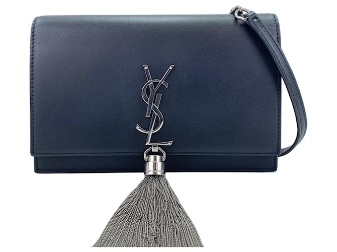 Sac à bandoulière 2-Way à pompon Yves Saint Laurent Kate Noir 
