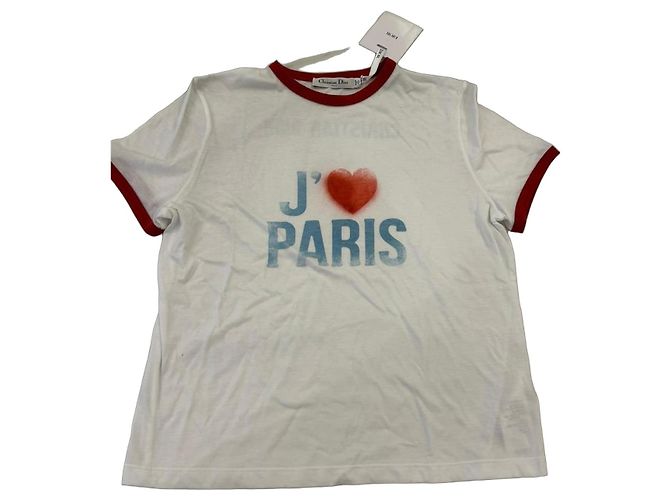 T-shirt Christian Dior J'adore Paris bianco e rosso