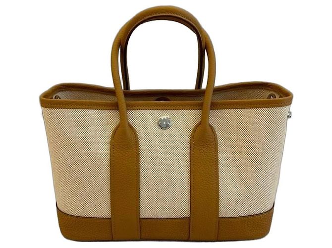 Sac cabas Hermès Garden Party Marron Beige