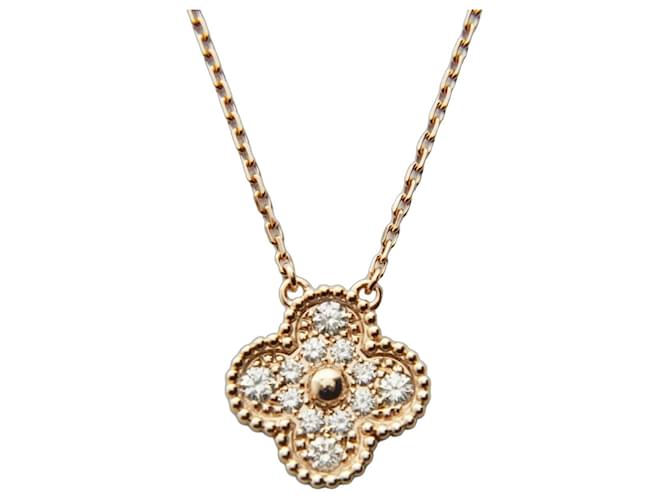 Colar Alhambra em ouro rosa e diamantes Au750 Van Cleef & Arpels 