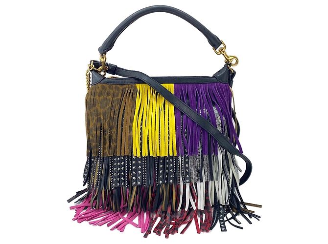 Borsa a tracolla con frange Emmanuel Yves Saint Laurent Multicolore