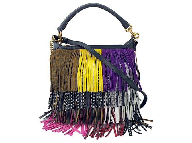 Sac à bandoulière à franges Emmanuel Yves Saint Laurent Multicolore 