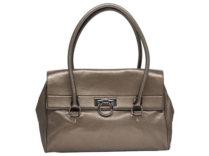 Borsa Sofia in pelle Salvatore Ferragamo Media Argento