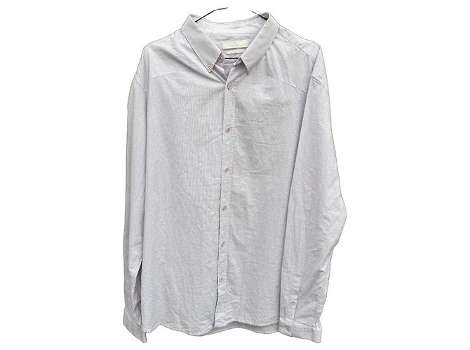 Camicia con bottoni a righe da uomo Alexander McQueen Blu chiaro