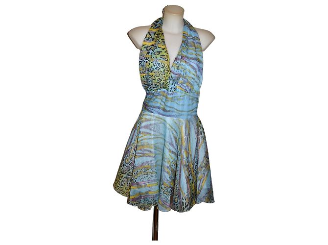 Pinko Vestido corto con estampado animalier Multicolor Estampado de leopardo