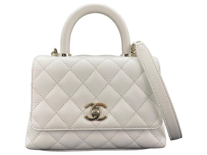 Chanel Coco Handle Handtasche Weiß
