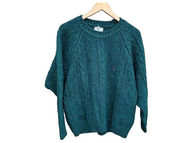 Pull Valentino en laine maille torsadée vert Vert foncé