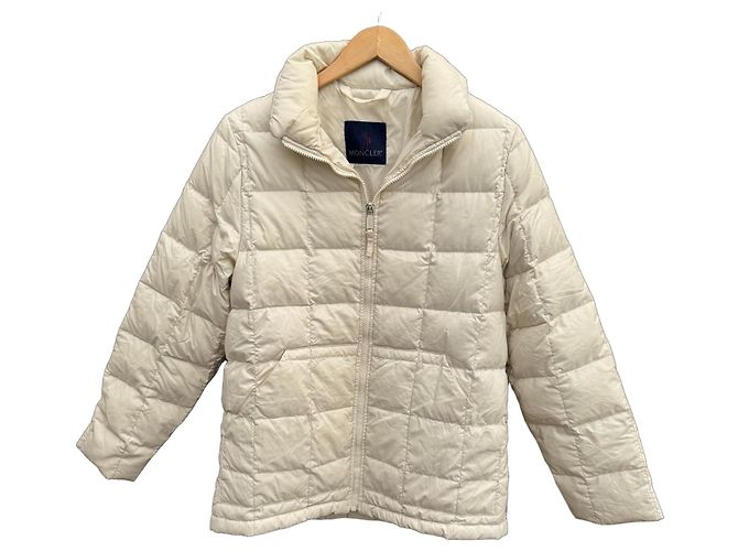 Moncler Daunenjacke für Damen in Creme Weiß