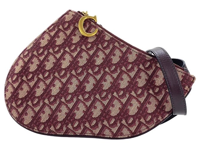 Borsa a tracolla Christian Dior Trotter Rosso Bordò