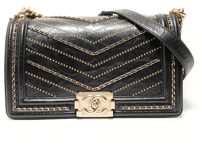 Borsa a tracolla Chanel Boy Chain Medium Nero