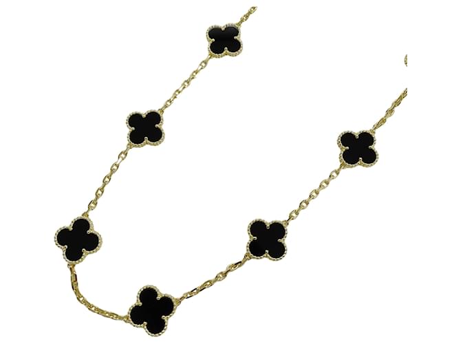 Collier Vintage Alhambra Van Cleef & Arpels Noir Doré 