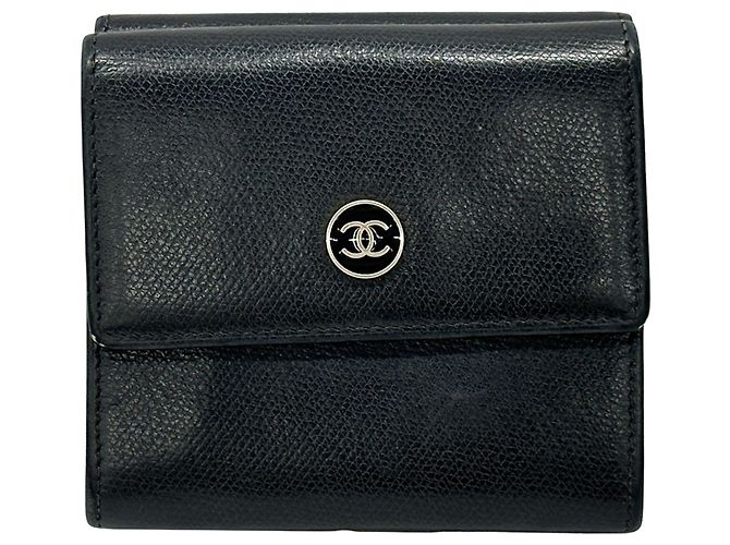 Chanel Bi-fold Leather Wallet Black