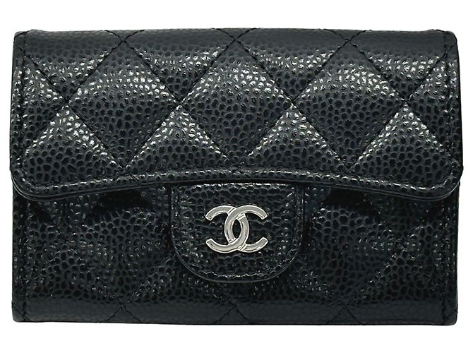 Chanel Matelassé Kartenetui Schwarz