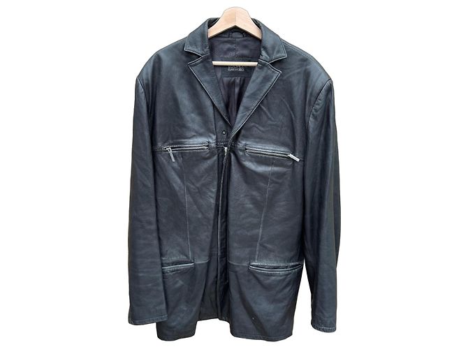 Versace Classic V2 Black Leather Blazer