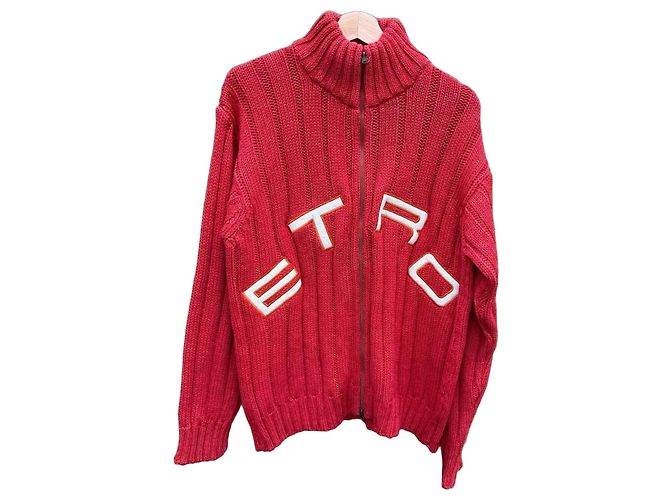 ETRO Strickjacke rot mit Reißverschluss