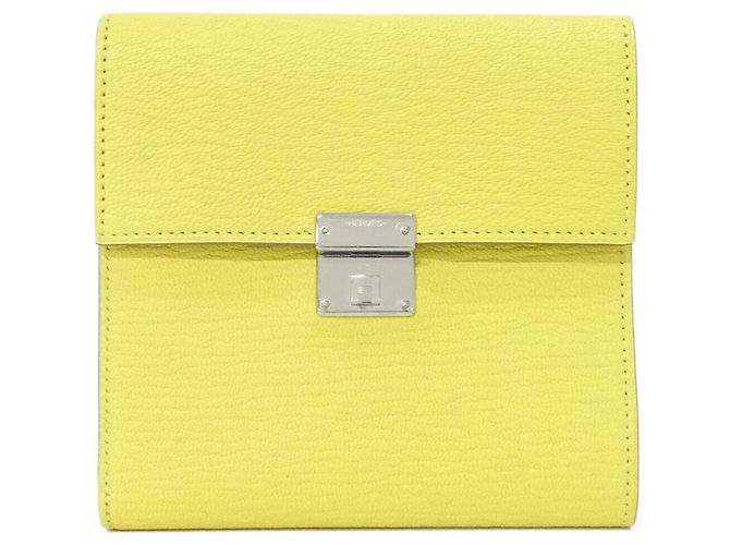 Hermès Portafoglio Hermes Click Chevre D'oro Giallo