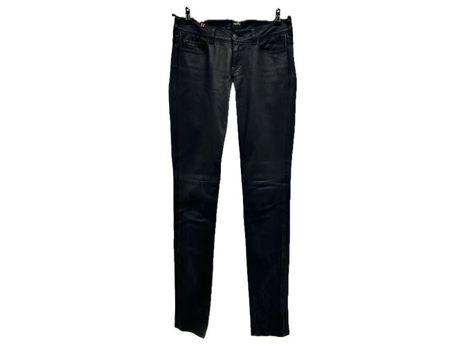 Notify Calça de couro preta Preto
