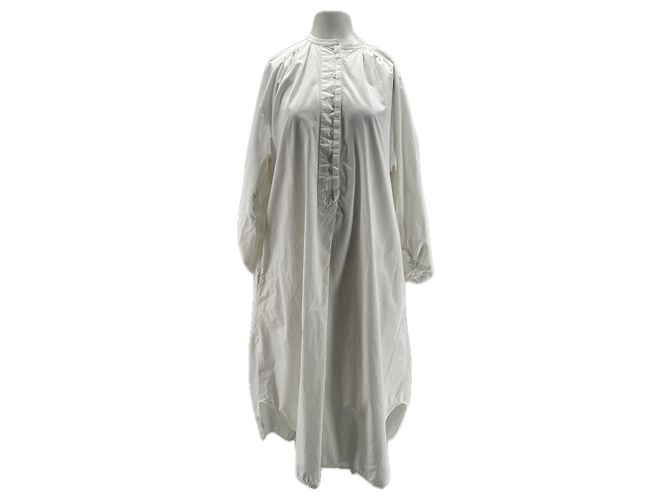 Vestido largo de algodón blanco Cos